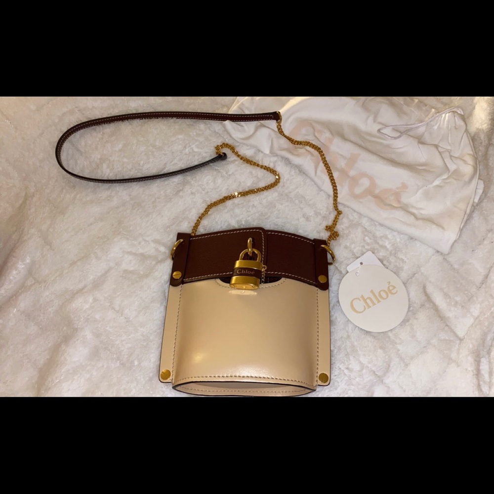 CHLOÉ Aby two-tone smooth texture shoulder bag